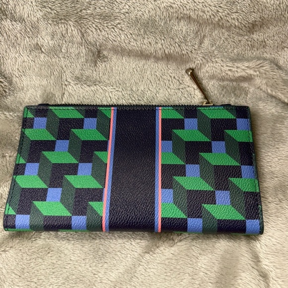 C. Wonder Blue and Green Geometric Wallet - Picture 4 of 9